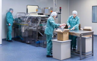 pharmaceutical technicians work sterile working conditions pharmaceutical factory scientists wearing protective clothing