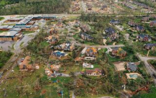 A community devastated by a hurricane